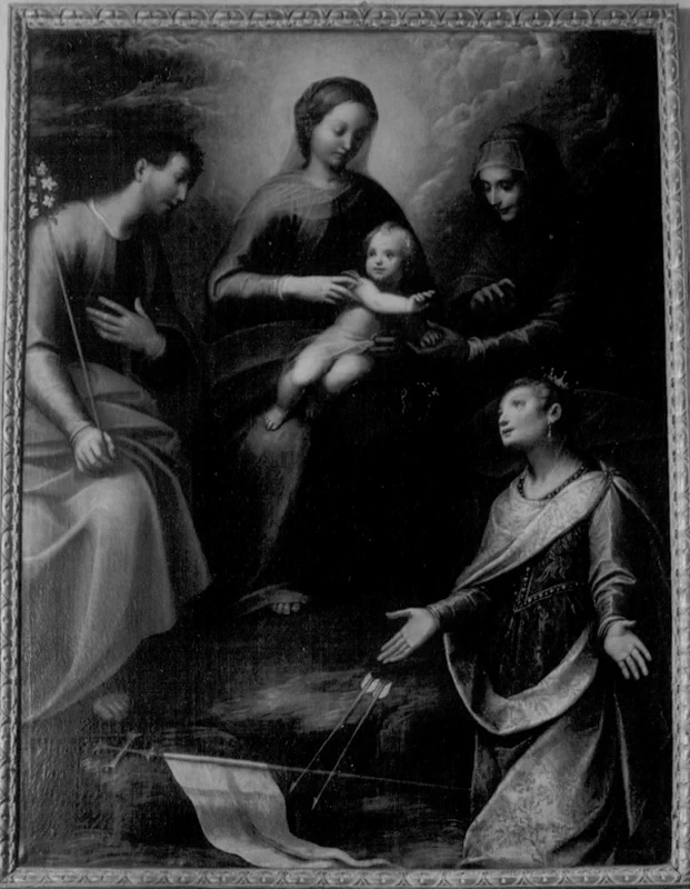  41-Orsola Caccia-Sacra Famiglia con Sant'Anna e Sant'Orsola -Chiesa di san Francesco, Moncalvo, Asti 